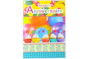 AFIE MX-3009 Grande Carte Maxi A4 Joyeux Anniversaire - Rose Muguet Chrysanthème Fleur