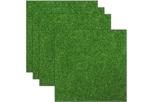 Aeaocvo 4 Stück Kunstrasen zum Basteln 20 x 20 cm Miniatur Moos zum Basteln, Kunstrasen Miniaturgarten, Künstliche Rasen für Miniatur-Ornament, Garten, Puppenhaus
