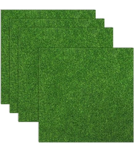 Bremorou Kunstrasen Zum Basteln – 4 Stück, Je 15x15 Cm, Für Modellbau, Miniaturgärten & Deko