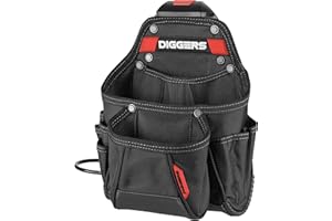 KIRNER Diggers Tools - Allrounder XL Werkzeugtasche [ Profi Quik Klik System ] - Flexibel Kombinierbare Werkzeugtasche Gürtel - Hochwertige Gürteltasche Werkzeug für Elektriker, Dachdecker & Zimmerer