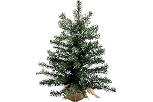 Bambelaa! Sztuczna choinka, choinka, zielona, dekoracja bożonarodzeniowa z elastycznym wzornictwem i betonową podstawą w worku z juty do biura i domu (ok. 80 gałęzi), wysokość 55 cm