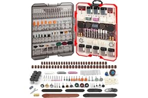 EZUVITA 618PCS Rotary Tool Accessories Kit, Fits Dremel Rotary Tools, Universal Fitment for Polishing, Sanding, Cutting, Drilling, Engraving, Grinding with Portable Tool Storage Case (Red)
