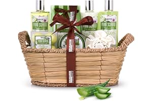 ‎BRUBAKER Brubaker Cosmetics Aloe Vera Bath And Shower Set - 11-Częściowy Zestaw Upominkowy w Koszu Wiklinowym