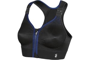 Thuasne - Brassière de Sport Zippée Eaz'ip Evolution - Maintien Fort, Extrême - Adaptée pour Sports à Fort Impact - Fermeture par l'avant - Bretelles Matelassées Réglables