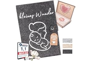 Bebelein® Premium Mutterpasshülle aus Filz E-Book inkl. E-Book Mutterschaftspass Untersuchungsheft Schutzhülle Mutterpass Hüllen Ultraschallbilder Geschenke für Schwangere Anthrazit