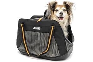Kurgo Trasportino per cani Explorer, borsa porta animali con lati morbidi, fondo impermeabile, conforme alla normativa aerea, per cani di piccola taglia e gatti fino a 9 kg, nero