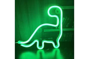 QiaoFei Señal de neón de dinosaurio, luz de noche para regalos de niños, con luces LED de dinosaurio, letreros de neón para decoración de pared, decoración de hogar, fiesta, vacaciones, luz de noche