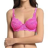 VANEVER Women's Lace Bra Underwired Full Cup No Padding Push up Bra