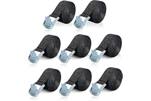 YONGQING Pasy mocujące krótkie, 2 m, 8 sztuk, czarne, krótkie pasy mocujące, regulowany pasek mocujący z zamkiem zaciskowym, do samochodu, roweru, wózka transportowego, motocykla, bagażu, na kemping