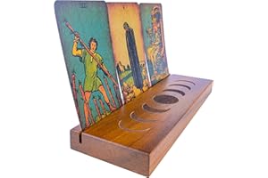 Curawood Tarot Card Holder Stand - Display Your Daily 3 Card Draw on Tarot Card Stand Display - Witchcraft Supplies, Tarot Accessories, Witchy Gifts, Pagan & Wiccan Altar Supplies, Divination Tools