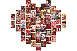 Verve Jelly 50PCS Vintage Wall Collage Kit Wall Prints Posters Decor Kit Christmas Postcard Wall Collage Art Kit,for Girl and Teen Room Retro Picture Decorations