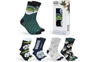 Disney Mens Crew Socks 5 Pack Baby Yoda Star Wars Work Ankle Socks Mickey Mouse Soft Breathable Boba Fett Star Wars Gifts for Men