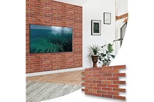 NOVECRAFTO Vintage Rustic Effect 3D Wall Panels - 4 Sheets Covering 1.84 sqm (19.84 sqft) Decorative PVC Plastic Cladding Panel Size 37.79 x 18.89 in (96 x 48 cm) – Vintage Rustic Brick Pattern