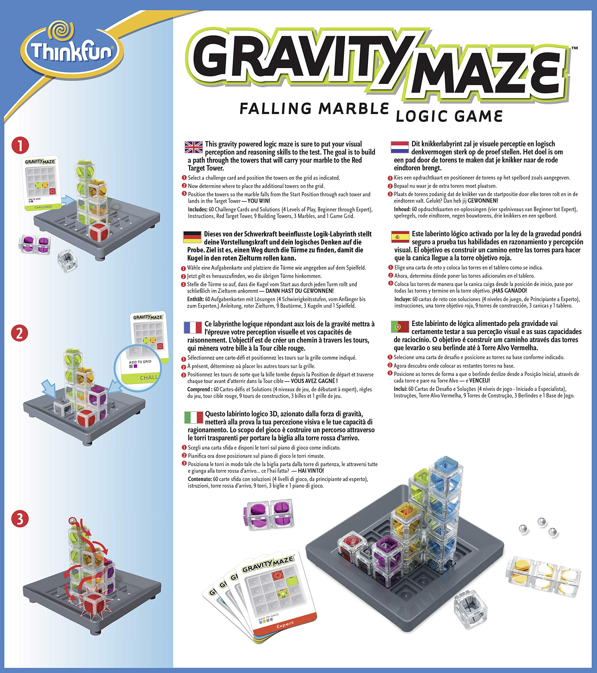 ThinkFun Laser Maze – Juego De Mesa Con Láser Y 60 Desafíos Para Niños De 8 Años En Adelante, Rompecabezas De Lógica Para 1 Jugador, Regalo Educativo