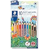 Staedtler - Noris Club 1287 - Etui Carton 10 Crayons de Couleur Gros Module Assortis + 1 Taille-Crayon 510 90