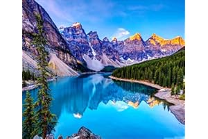 LUKDUNG 5D Diamond Pintura de Diamantes, DIY 5D Diamond Painting Kit Punto de Cruz Diamante Rhinestone Bordado Manualidades Decoración de Pared del Hogar Montaña de Nieve 40×30cm