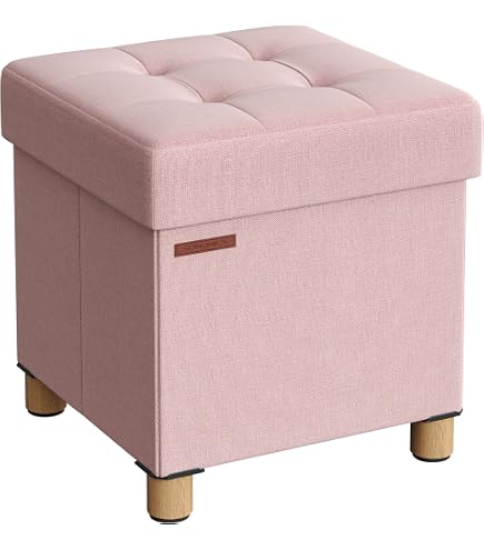 GIZNXBA Tierhocker Leder, Kleiner Fußhocker Gepolstert, Sitzhocker Kinder, Kinderzimmer Gepolsterten Sitz Stuhl Mit 4 Holzfuß Für Kinderzimmer