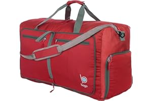 bago Holdall Bags for Men & Women - 80L Spacious Holdall Bag with Shoe Compartment - Save Time & Travel The World in Style & Convenience - Durable, Lightweight & Foldable Duffle Bag (Red)