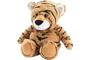 Warmies Large Microwaveable Tiger Plush Toy, Brown, Soothing Lavender Scented Soft Toy.