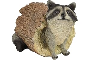 Design Toscano Bandit il procione Statua animale da giardino, poliresina, a colori, 25,5 cm