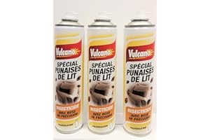 VULCANO PRODUIT INSECTICIDE PUNAISES DE LIT SPÉCIAL PRO PULVERISATION LOT DE 3 BOMBES