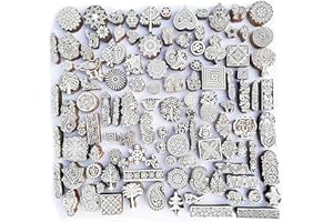 Royal Kraft Sellos de impresión de bloques de madera surtidos (juego de 50)