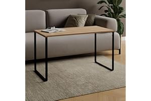 AKKE Stolik Kawowy Stolik do Salonu z Metalowymi Nóżkami Laminowany Blat Wysokość 55 cm Nowoczesny Styl Loftowy 100x50cm Craft Złoty