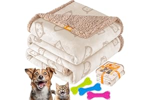 Lovpet® Coperta impermeabile per cani, coperta in pile Sherpa per animali domestici + 3x ossa giocattolo, lavabile in lavatrice, protezione del divano su due lati, lavabile in lavatrice, 203 x 152 cm