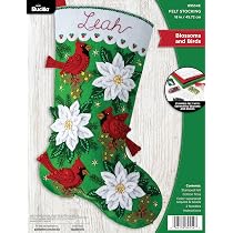 Kit Calza Natalizia In Feltro Bucilla Orsi Sullo Slittino | Fai Da Te Ricamo Con Paillettes E Perline | 45,7 Cm - 3