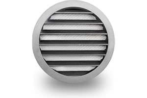 SYSTERM Griglia di ventilazione in alluminio, griglia per aria di scarico rotonda con zanzariera. Griglia in alluminio.