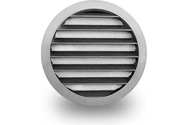 SYSTERM Grille d'aération ronde en aluminium avec filet anti-insectes. Grille en aluminium.