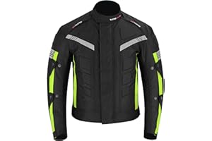 REXEL MOTORBIKE WEARS Chaqueta de motocicleta impermeable CE Armour textil Cordura chaqueta con protectores Moto Biker Rider Racing Riding Jacket para hombre