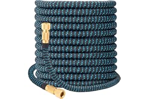 UURig Manguera de jardín extensible de 30 m/100 pies, para jardinería, riego, lavado de coches, mascotas, color azul y negro