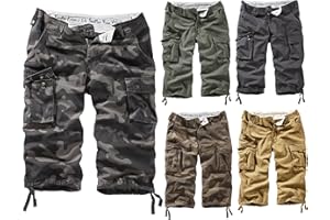 Surplus Homme Trooper Legend 3/4 Short Noir Lavée