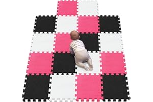 YIMINYUER Baby Spielmatte, Kinder eco schadstofffrei Krabbelmatte Extra dick Baby Schaumstoffmatte Nicht giftig Kinderteppich Weiß Schwarz Rot R01R04R09G301018