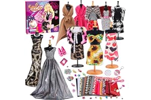 Tacobear Fashion Designer Kit Cucito Giochi Creativi Bambina 6 7 8 9 10 11 12 Anni con Stoffe per Cucito Creativo Manichino per Abiti Mini Quaderno Designer Moda Gioco Moda per Bambine Ragazze