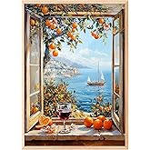 Zestia Ahşap &Ccedil;er&ccedil;eveli Tablo, Sonbaharda Deniz Manzarası, Salon Dekoru Poster No: 110872 50 x 70