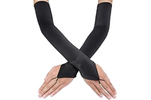 Coucoland Handschuhe Damen Lang mit Senkel Opera Fest Party Halbhandschuhe Damen Fasching Kostüm Accessoires