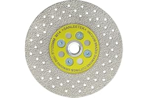 Disque Diamant 125mm Double Face Coupe et Meulage Lame Scie Brasé Sous Vide pour Marbre Granit Béton Porcelaine Carrelage M14 Filetage SANLEETEK