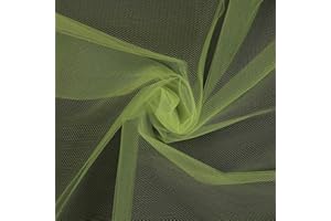 MONDO TESSUTI Tessuto Stoffa Tulle Morbido Al Metro e Al Taglio Alta Qualità Colorato Altezza 280cm (1 Metro, Verde Mela)