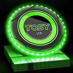 TOSY Flying Disc - 36 Leds, Brillante, Modos Inteligentes, iluminación automática, Recargable, Regalo de Pascua y cumpleaños para niños y Adolescentes, Frisbee de 175 g