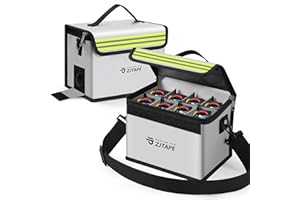 ZJTAPE Lipo Safe Bag Ognioodporna, przeciwwybuchowa torba na baterie, duża przestrzeń do przechowywania Lipo Storage Box - ognioodporna, bezpieczna torba na baterie do ładowania i przechowywania