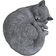 Statua Gatto Che Dorme In Pietra – Scultura Fatto A Mano, Resistente Al Gelo, Made In Germany (10x38x20 Cm)