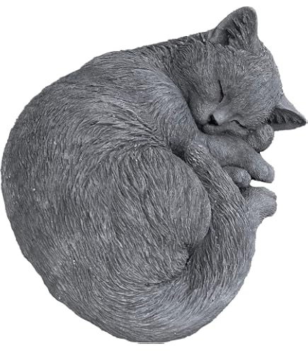 Statue De Chat Salem En Pierre - Résistante Au Gel (-30°C) - Décoration De Jardin - Fabriquée à La Main En Allemagne