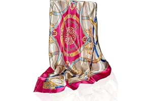 GLORIS Seidenschal Damen Elegante 90x90cm Seidentuch Haare Seidentuch Damen Halstuch Damen Seide Elegant Satintuch Halstuch Seide Damen Bandana Tuch Kopftücher Damen Ansatz Scarf