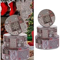 Cepewa Gebäckdose 3er Set Weihnachten | Metall Dosen Mit Wichtel-Motiv | 3 Größen Rosa