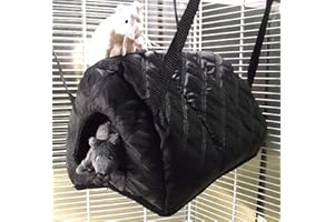 Little Friends Cuddle Up Rat Chinchilla Igloo, Quilted Black