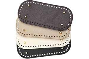 AYSATOGC 4 Stück Taschenboden 22x10cm taschenboden zum häkeln PU Leder Stricken Häkelzubehör mit Löchern für Taschenherstellung Handtasche Schultertasche Geldbörse DIY Zubehör