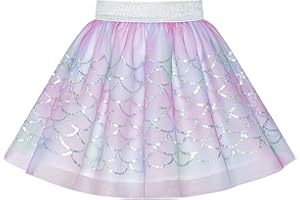 SUNNY FASHION Girls Skirt Blue Heart Sequins Sparkling Tutu Dancing Age 2-12 Years