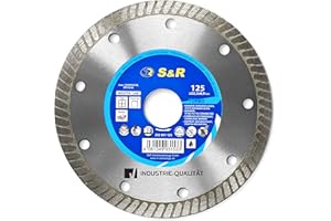 S&R Diamentowa tarcza tnąca, PREMIUM, Extra-Clean tarcza tnąca 125 x 22,23 mm,o, do cięcia płytek, twardej ceramiki, granitu, drobnej kamionki, marmuru, precyzyjne krawędzie tnące, długa żywotność